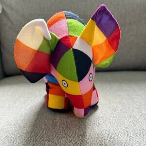Vintage 1993 Elmer The Patchwork Elephant Plush Stuffed Animal David McKee